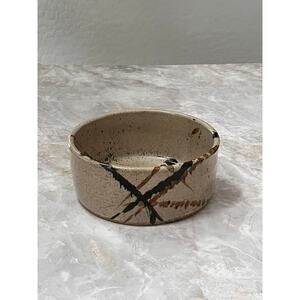 Studio Art Pottery Stoneware Bowl 6.6" Speckled With Splatter Abstract